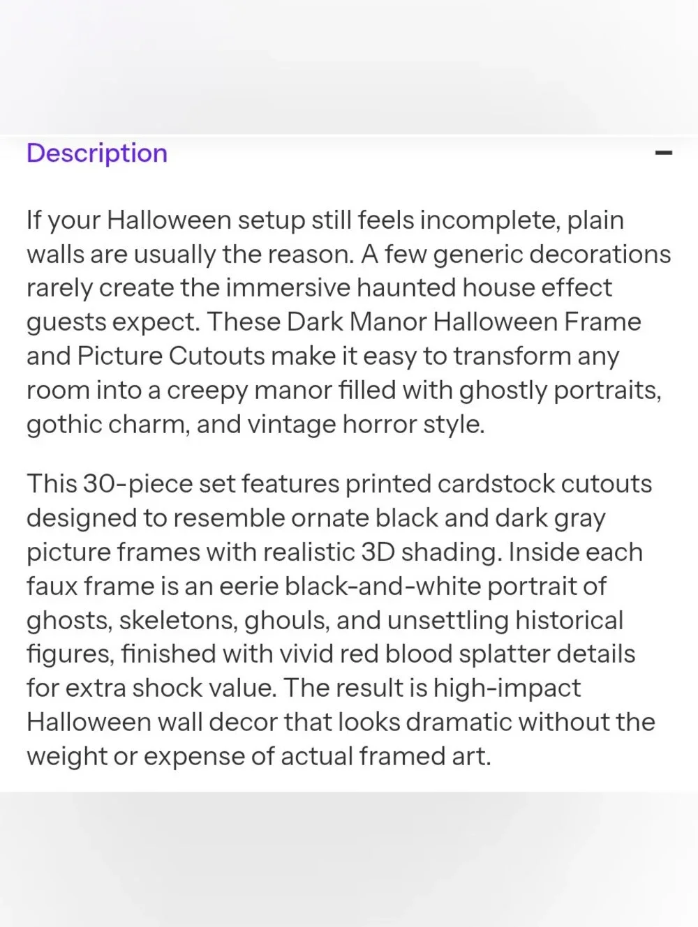 Amscan Dark Manor Halloween Frame Cutouts (30 Pieces) - New In Sealed Pack